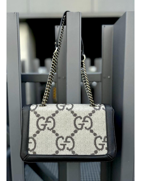 Сумка Gucci marmount бежево-чорна