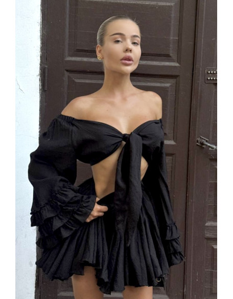 Літній легкий чорний костюм із Tencel Літній легкий чорний костюм із Tencel