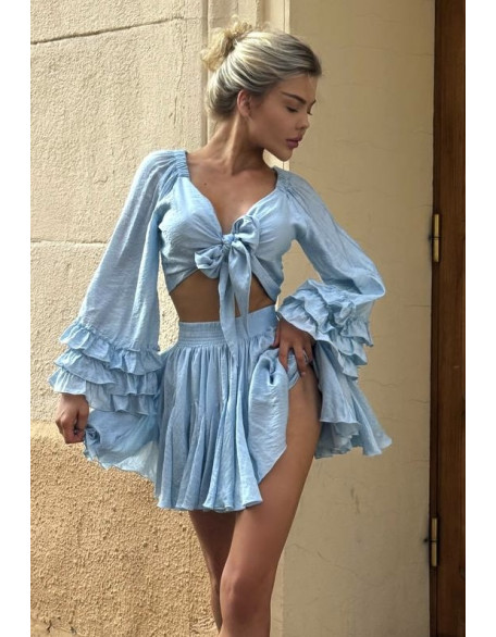 Літній легкий блакитний костюм із Tencel Літній легкий блакитний костюм із Tencel