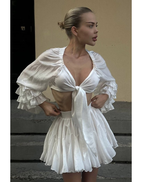 Літній легкий білий костюм із Tencel