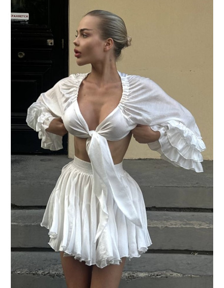 Літній легкий білий костюм із Tencel