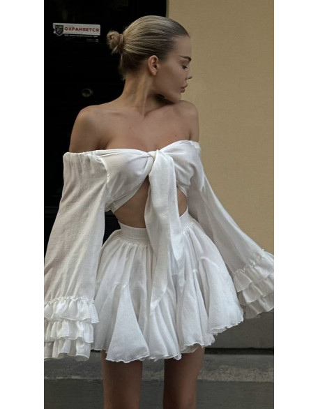 Літній легкий білий костюм із Tencel