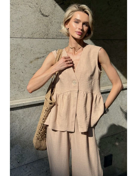Легкий літній кориця костюм із натурального льону в стилі boho