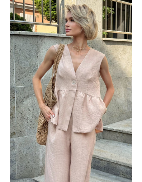 Легкий літній кориця костюм із натурального льону в стилі boho