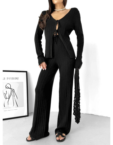 Костюм прямого крою бавовняний чорний
